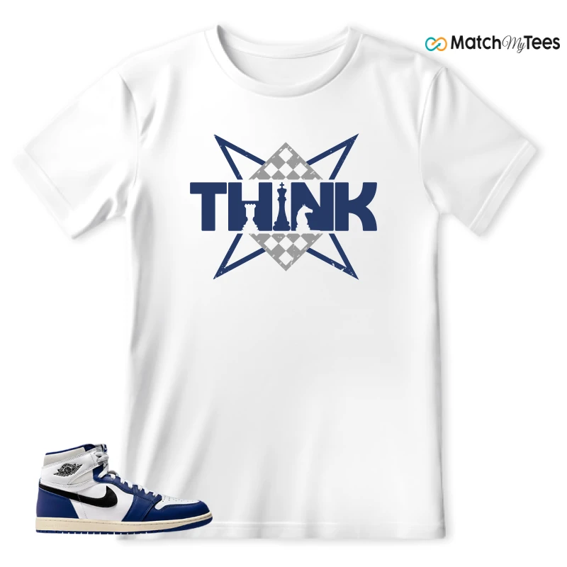 NIKE AIR JORDAN 1 HIGH OG DEEP ROYAL BLUE SNEAKER Matching Tees T-shirt for Men