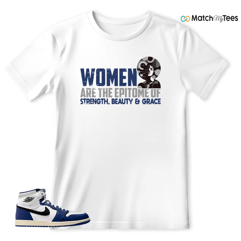 NIKE AIR JORDAN 1 HIGH OG DEEP ROYAL BLUE SNEAKER Matching Tees t-shirt