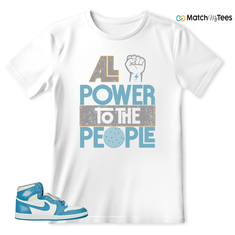 NIKE AIR JORDAN 1 HIGH OG UNC REIMAGINED SNEAKER Matching Tees t-shirt