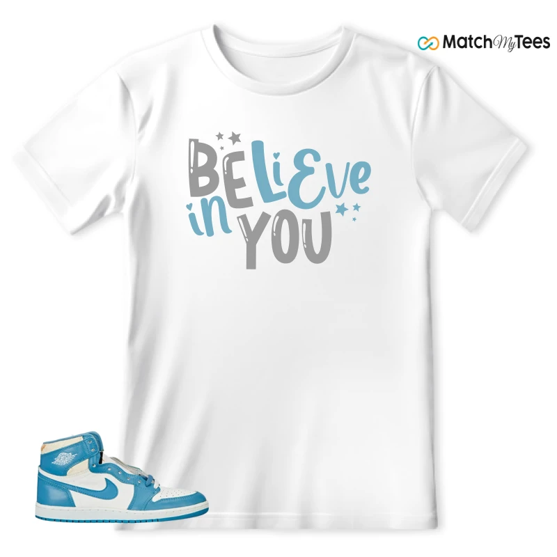 NIKE AIR JORDAN 1 HIGH OG UNC REIMAGINED SNEAKER Matching Tees t-shirt