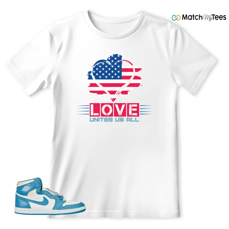 NIKE AIR JORDAN 1 HIGH OG UNC REIMAGINED SNEAKER Matching Tees t-shirt