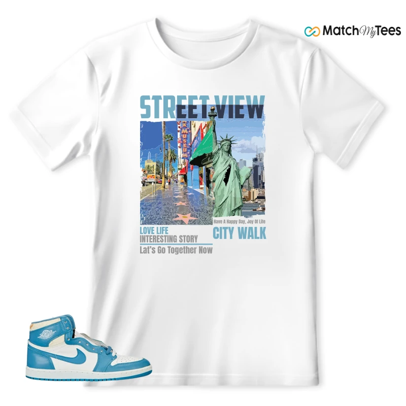 NIKE AIR JORDAN 1 HIGH OG UNC REIMAGINED SNEAKER Matching Tees t-shirt