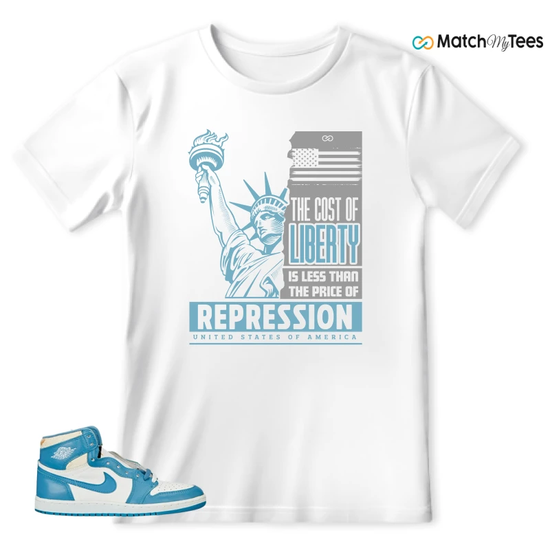 NIKE AIR JORDAN 1 HIGH OG UNC REIMAGINED SNEAKER Matching Tees t-shirt