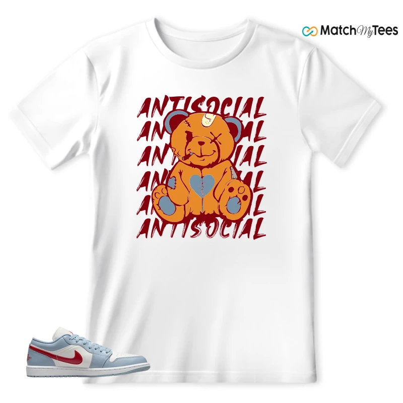 NIKE AIR JORDAN 1 LOW BLUE DUNE RED WMNS SNEAKER Matching Tees t-shirt