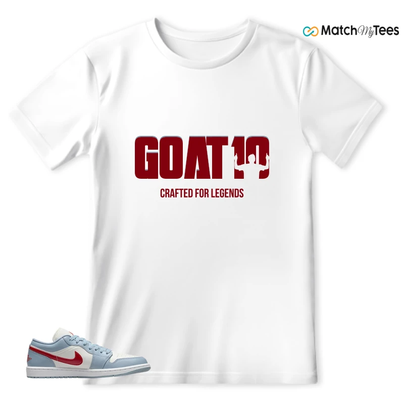 NIKE AIR JORDAN 1 LOW BLUE DUNE RED WMNS SNEAKER Matching Tees t-shirt