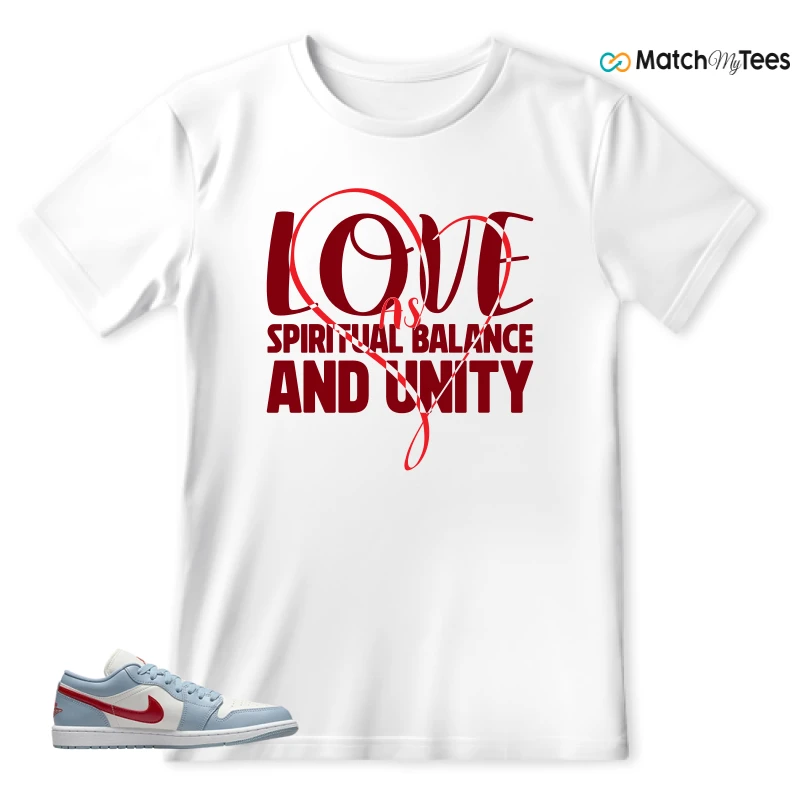 NIKE AIR JORDAN 1 LOW BLUE DUNE RED WMNS SNEAKER Matching Tees t-shirt