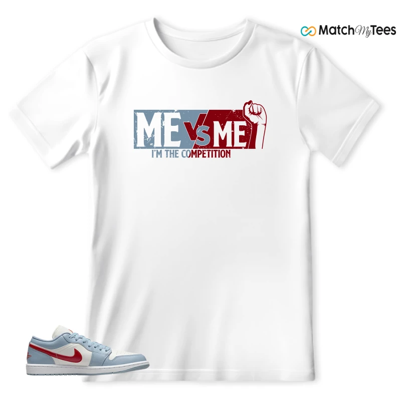 NIKE AIR JORDAN 1 LOW BLUE DUNE RED WMNS SNEAKER Matching Tees t-shirt