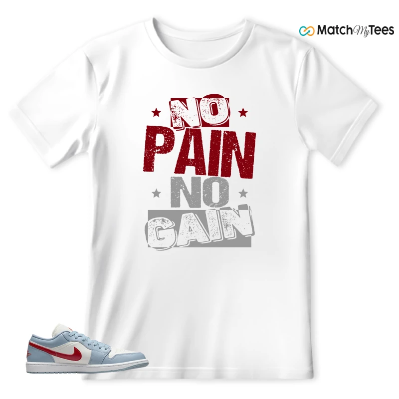NIKE AIR JORDAN 1 LOW BLUE DUNE RED WMNS SNEAKER Matching Tees t-shirt