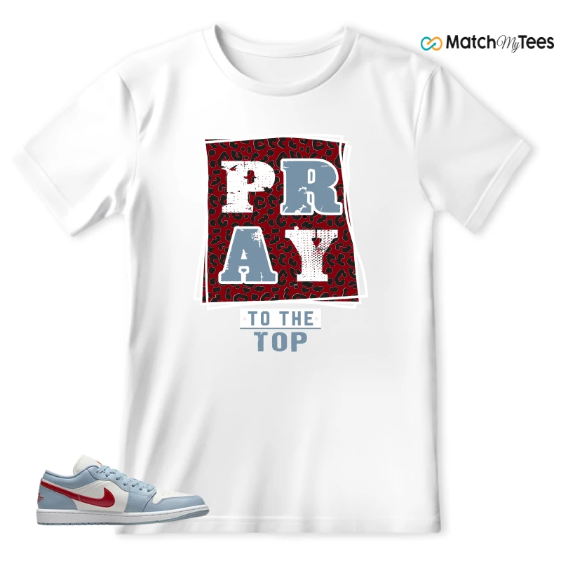 NIKE AIR JORDAN 1 LOW BLUE DUNE RED WMNS SNEAKER Matching Tees t-shirt
