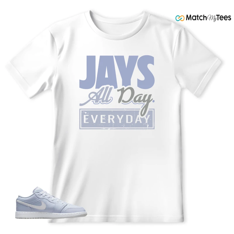 NIKE AIR JORDAN 1 LOW COBALT BLISS SNEAKER Matching Tees t-shirt