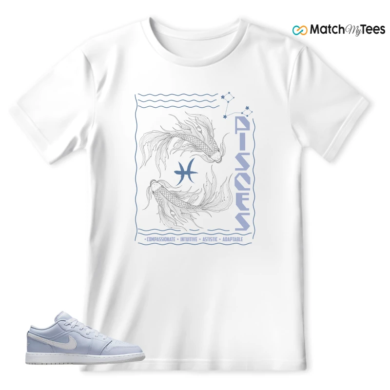NIKE AIR JORDAN 1 LOW COBALT BLISS SNEAKER Matching Tees T-shirt for Men