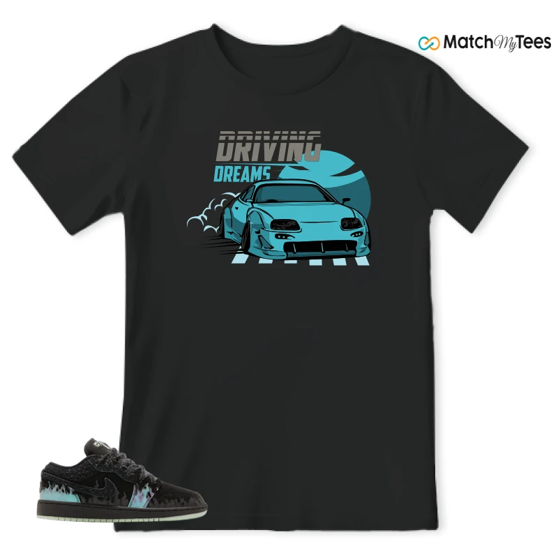 NIKE AIR JORDAN 1 LOW HALLOWEEN BLACK CAT SNEAKER Matching Tees T-shirt for Men