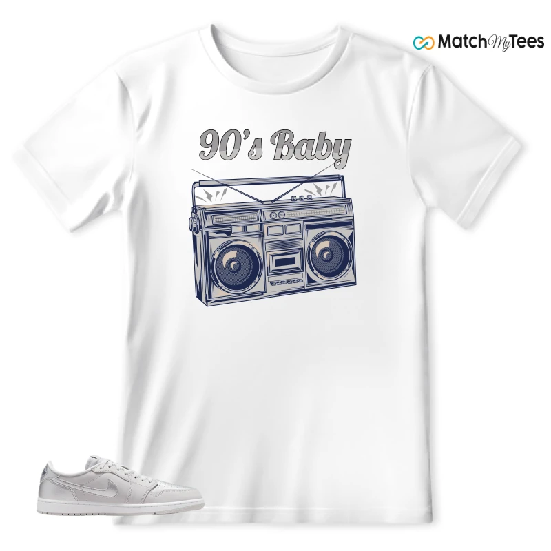 NIKE AIR JORDAN 1 LOW OG METALLIC SILVER SNEAKER Matching Tees t-shirt