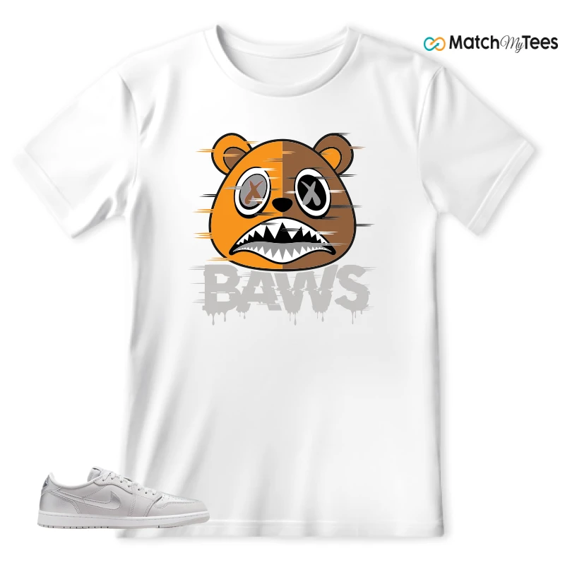NIKE AIR JORDAN 1 LOW OG METALLIC SILVER SNEAKER Matching Tees T-shirt for Men