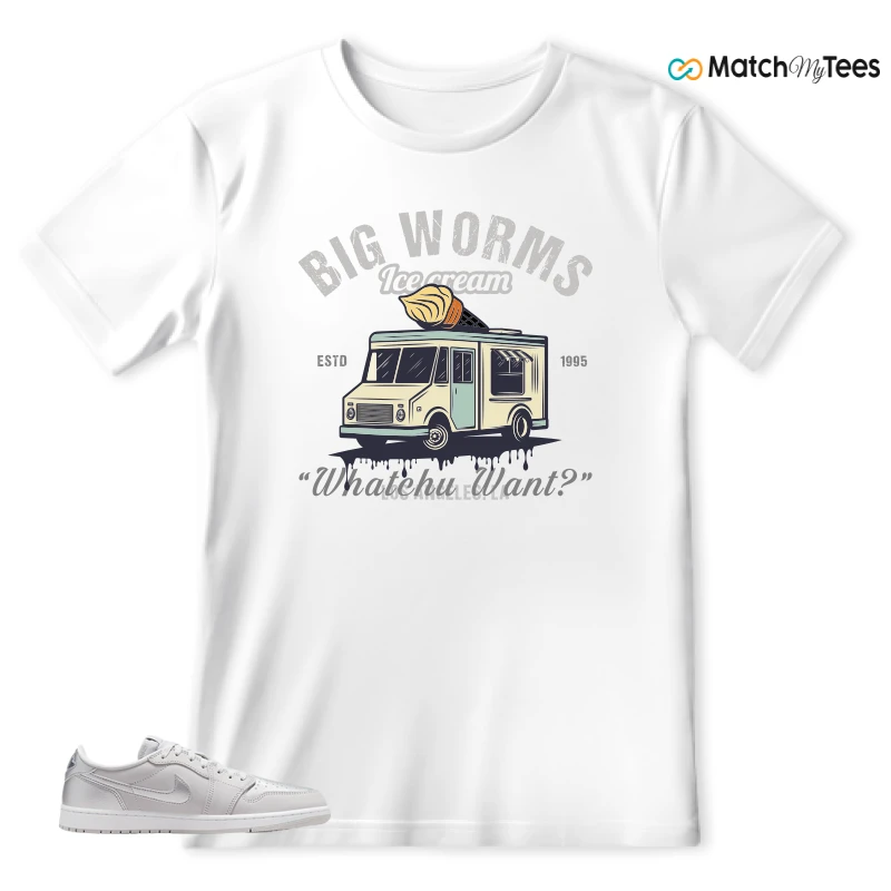 NIKE AIR JORDAN 1 LOW OG METALLIC SILVER SNEAKER Matching Tees t-shirt