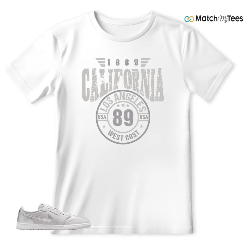 NIKE AIR JORDAN 1 LOW OG METALLIC SILVER SNEAKER Matching Tees t-shirt