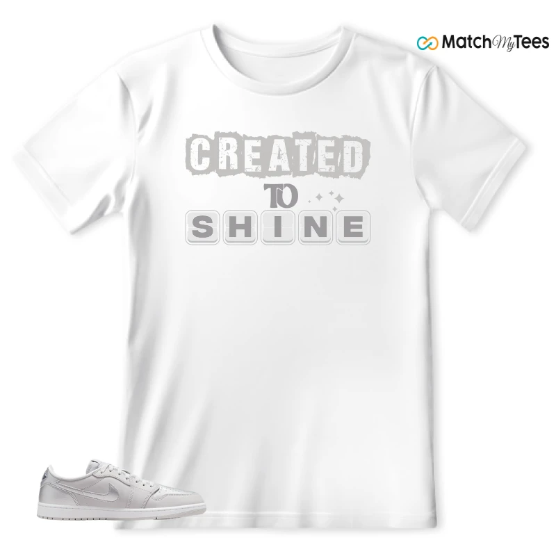 NIKE AIR JORDAN 1 LOW OG METALLIC SILVER SNEAKER Matching Tees t-shirt