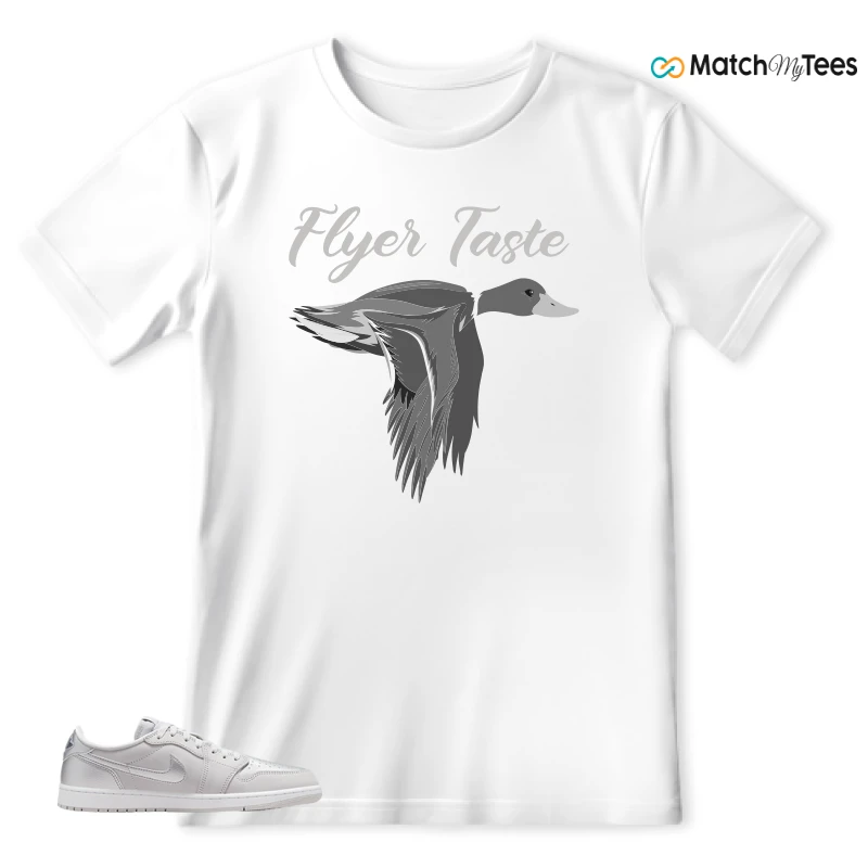 NIKE AIR JORDAN 1 LOW OG METALLIC SILVER SNEAKER Matching Tees t-shirt