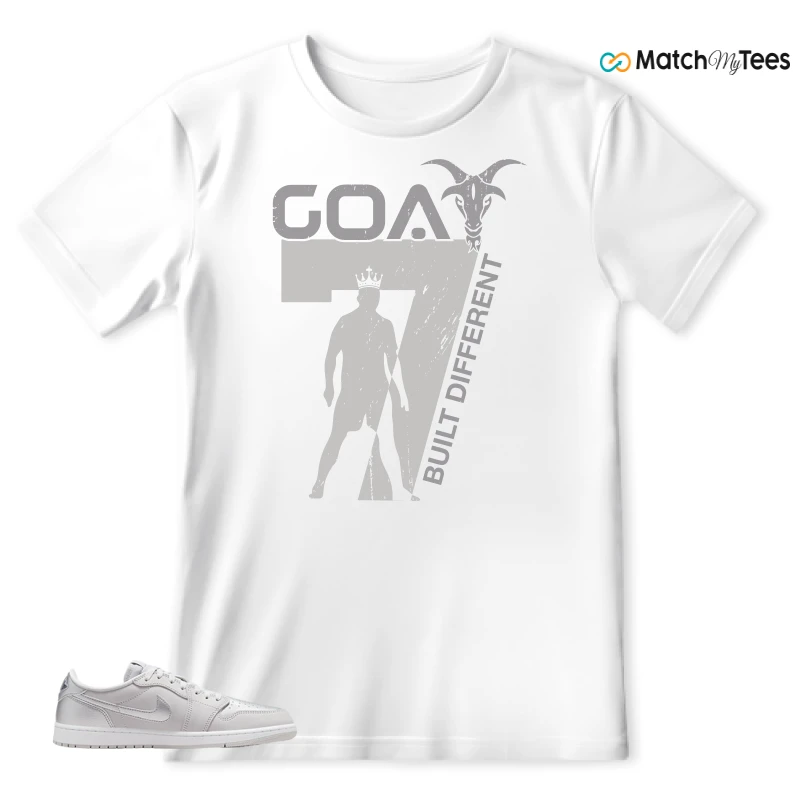 NIKE AIR JORDAN 1 LOW OG METALLIC SILVER SNEAKER Matching Tees t-shirt
