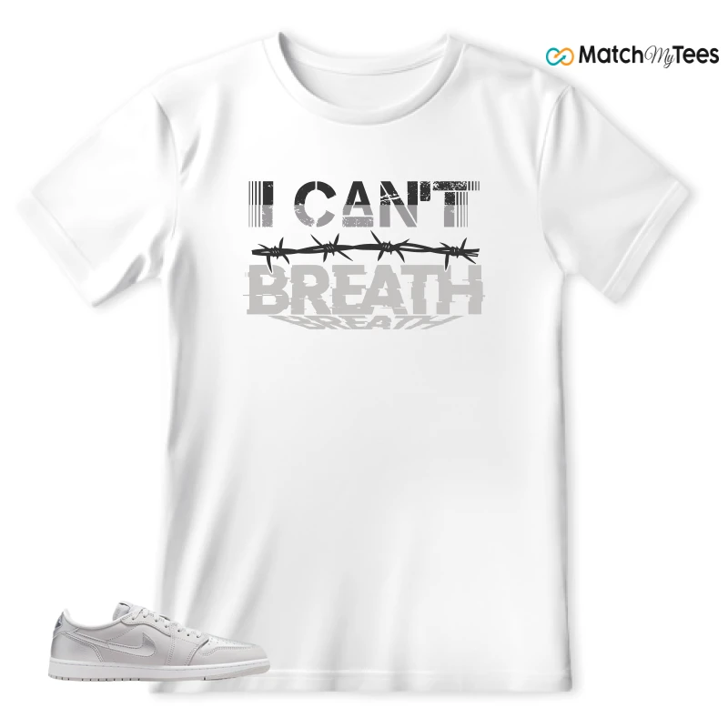 NIKE AIR JORDAN 1 LOW OG METALLIC SILVER SNEAKER Matching Tees t-shirt