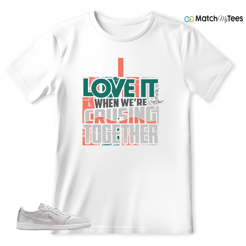 NIKE AIR JORDAN 1 LOW OG METALLIC SILVER SNEAKER Matching Tees t-shirt