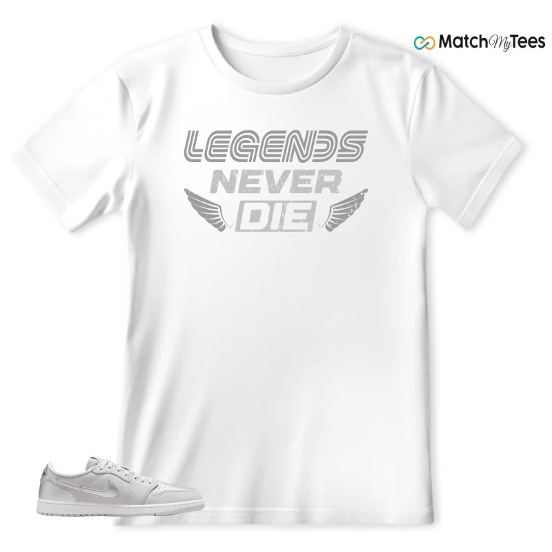 NIKE AIR JORDAN 1 LOW OG METALLIC SILVER SNEAKER Matching Tees T-shirt for Men