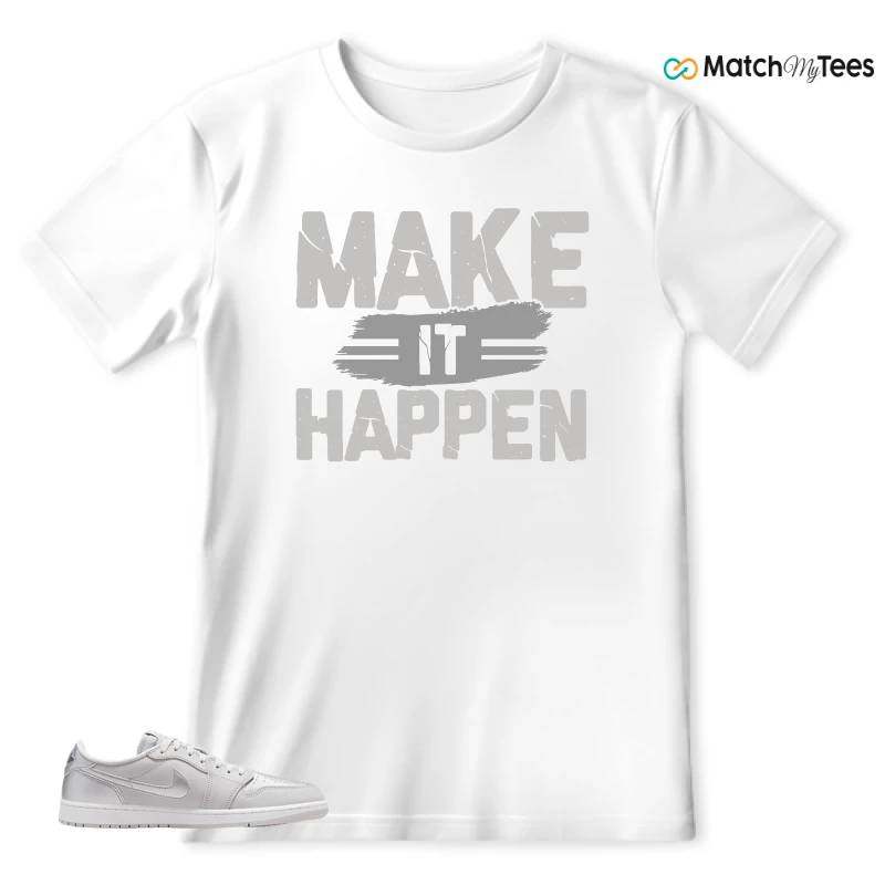 NIKE AIR JORDAN 1 LOW OG METALLIC SILVER SNEAKER Matching Tees t-shirt