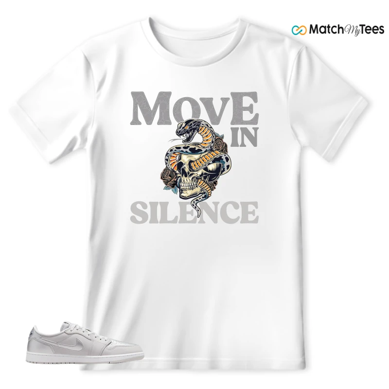 NIKE AIR JORDAN 1 LOW OG METALLIC SILVER SNEAKER Matching Tees t-shirt