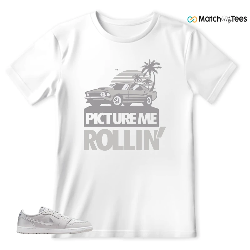 NIKE AIR JORDAN 1 LOW OG METALLIC SILVER SNEAKER Matching Tees t-shirt