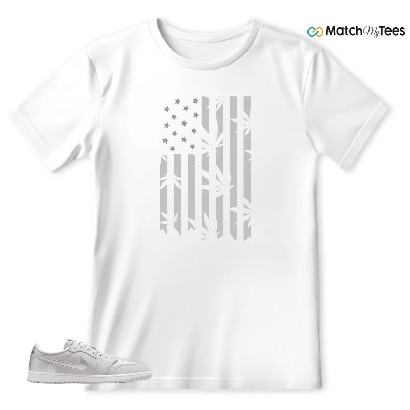 NIKE AIR JORDAN 1 LOW OG METALLIC SILVER SNEAKER Matching Tees t-shirt