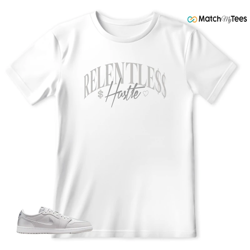 NIKE AIR JORDAN 1 LOW OG METALLIC SILVER SNEAKER Matching Tees t-shirt