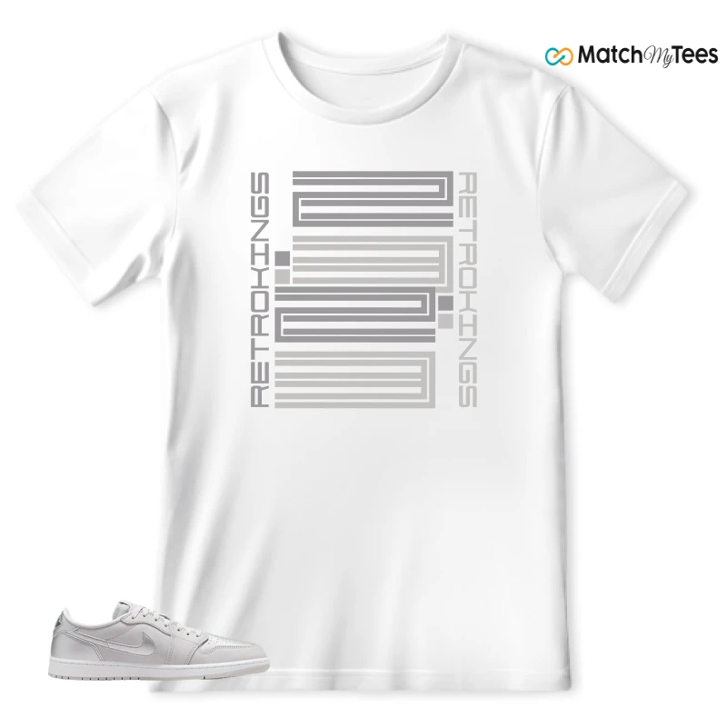 NIKE AIR JORDAN 1 LOW OG METALLIC SILVER SNEAKER Matching Tees t-shirt