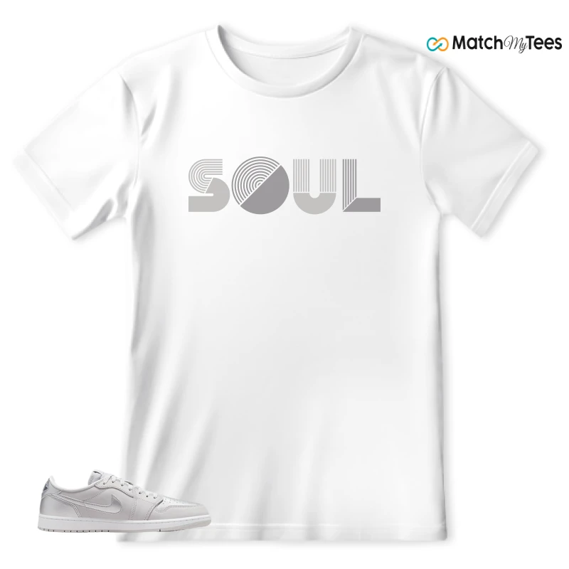 NIKE AIR JORDAN 1 LOW OG METALLIC SILVER SNEAKER Matching Tees t-shirt