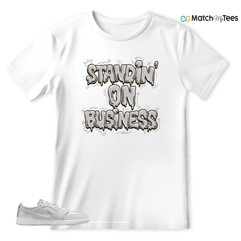 NIKE AIR JORDAN 1 LOW OG METALLIC SILVER SNEAKER Matching Tees t-shirt