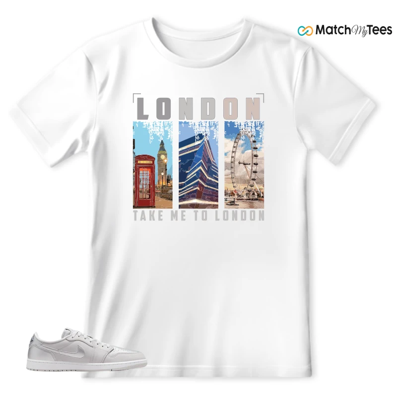 NIKE AIR JORDAN 1 LOW OG METALLIC SILVER SNEAKER Matching Tees t-shirt