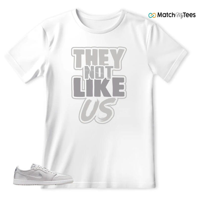 NIKE AIR JORDAN 1 LOW OG METALLIC SILVER SNEAKER Matching Tees t-shirt