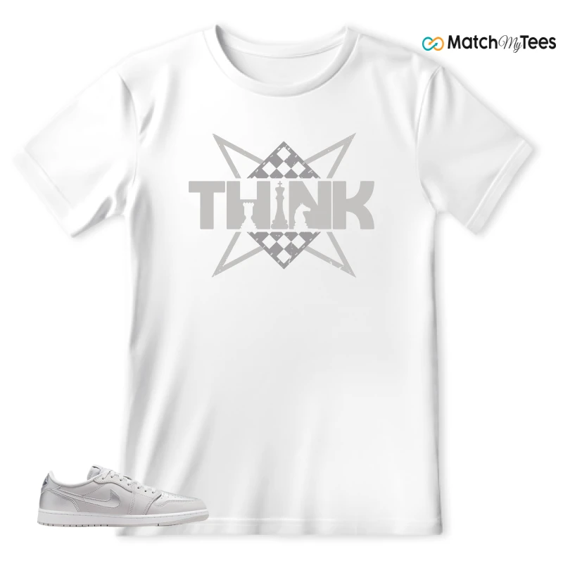 NIKE AIR JORDAN 1 LOW OG METALLIC SILVER SNEAKER Matching Tees t-shirt