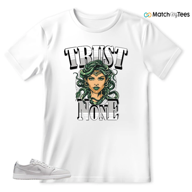 NIKE AIR JORDAN 1 LOW OG METALLIC SILVER SNEAKER Matching Tees t-shirt