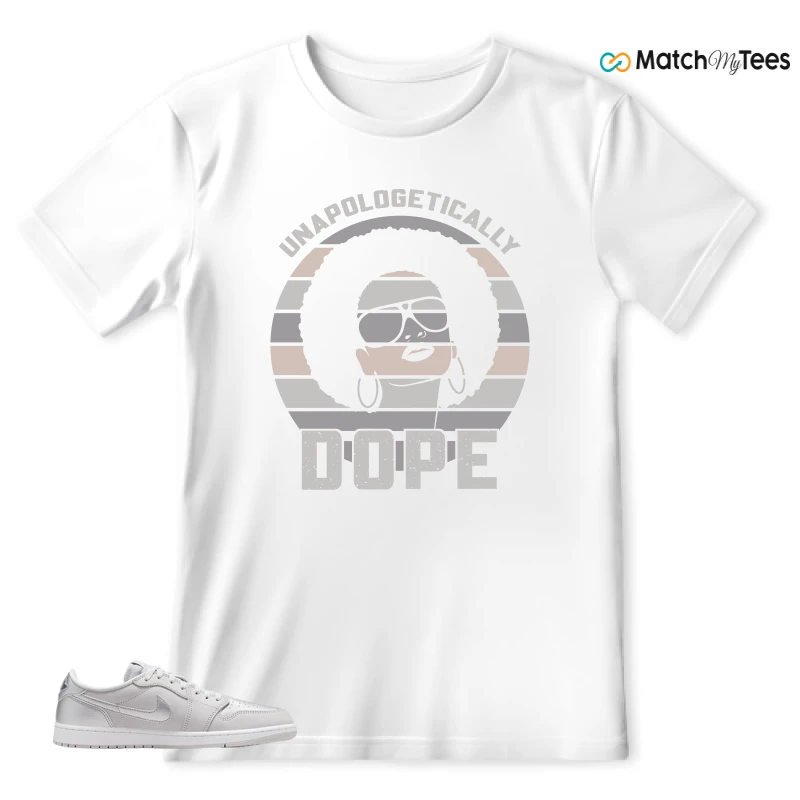 NIKE AIR JORDAN 1 LOW OG METALLIC SILVER SNEAKER Matching Tees t-shirt