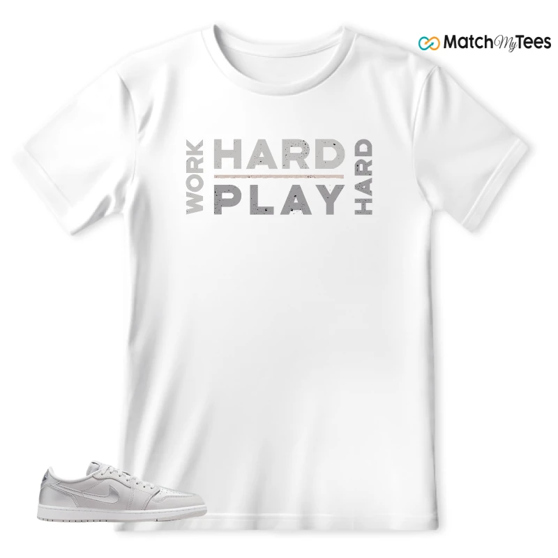 NIKE AIR JORDAN 1 LOW OG METALLIC SILVER SNEAKER Matching Tees t-shirt