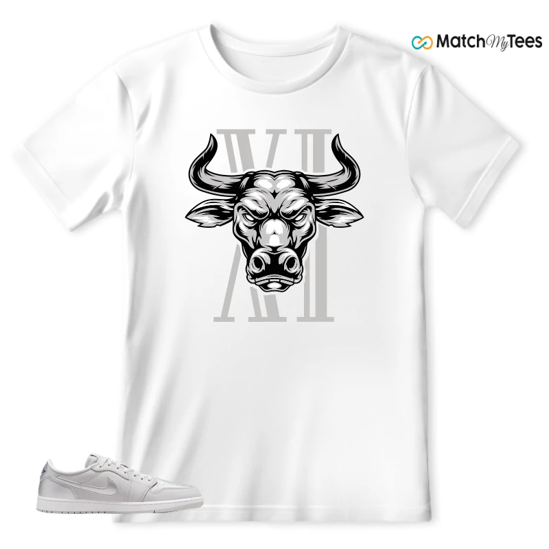 NIKE AIR JORDAN 1 LOW OG METALLIC SILVER SNEAKER Matching Tees t-shirt