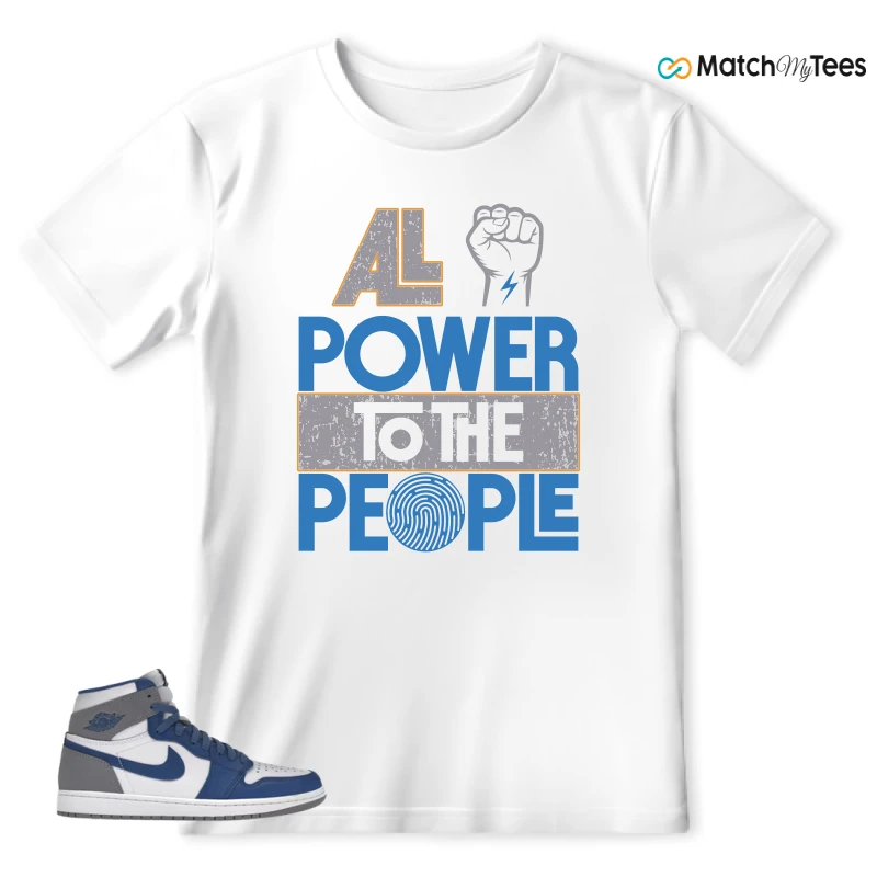 NIKE AIR JORDAN 1 RETRO HIGH OG TRUE BLUE SNEAKER Matching Tees t-shirt