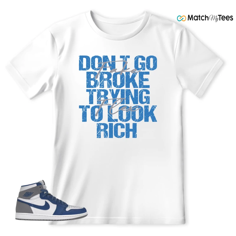 NIKE AIR JORDAN 1 RETRO HIGH OG TRUE BLUE SNEAKER Matching Tees T-shirt for Men