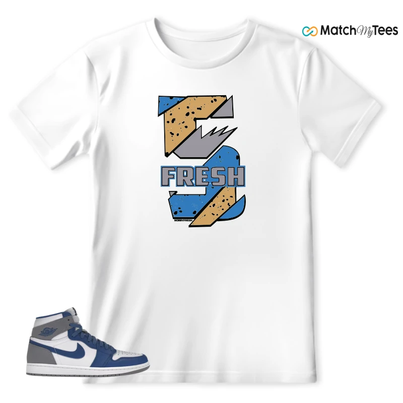 NIKE AIR JORDAN 1 RETRO HIGH OG TRUE BLUE SNEAKER Matching Tees t-shirt