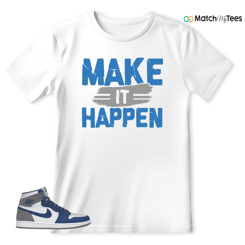 NIKE AIR JORDAN 1 RETRO HIGH OG TRUE BLUE SNEAKER Matching Tees t-shirt