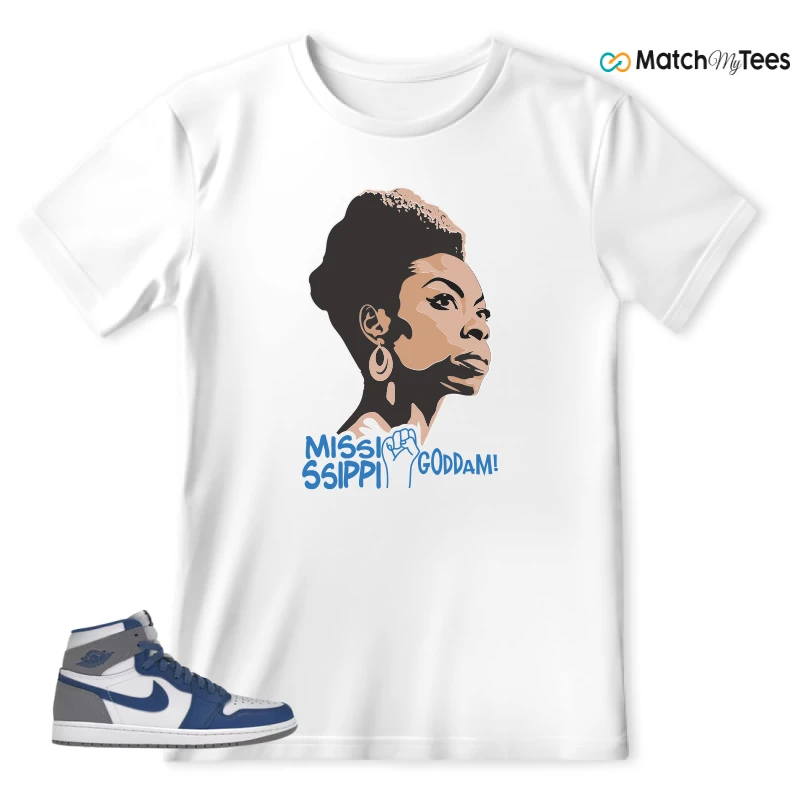 NIKE AIR JORDAN 1 RETRO HIGH OG TRUE BLUE SNEAKER Matching Tees t-shirt
