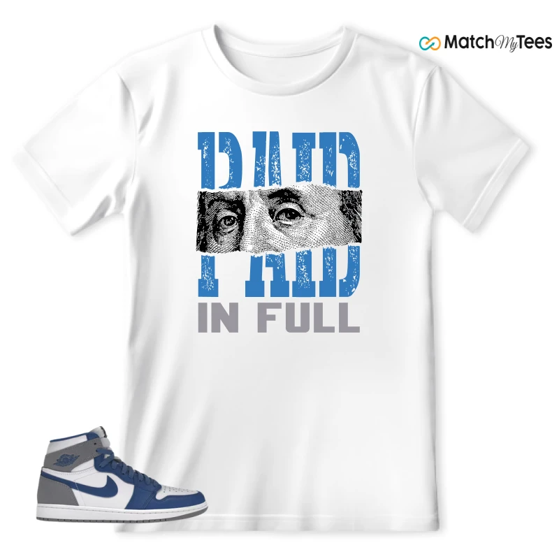 NIKE AIR JORDAN 1 RETRO HIGH OG TRUE BLUE SNEAKER Matching Tees t-shirt