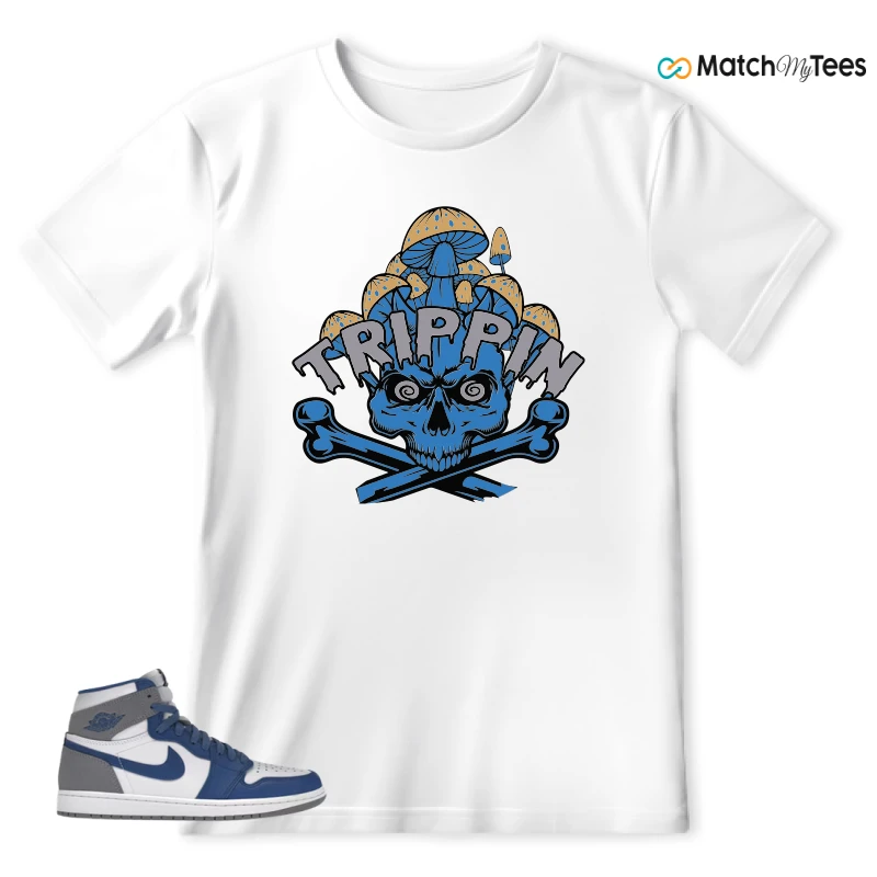 NIKE AIR JORDAN 1 RETRO HIGH OG TRUE BLUE SNEAKER Matching Tees t-shirt