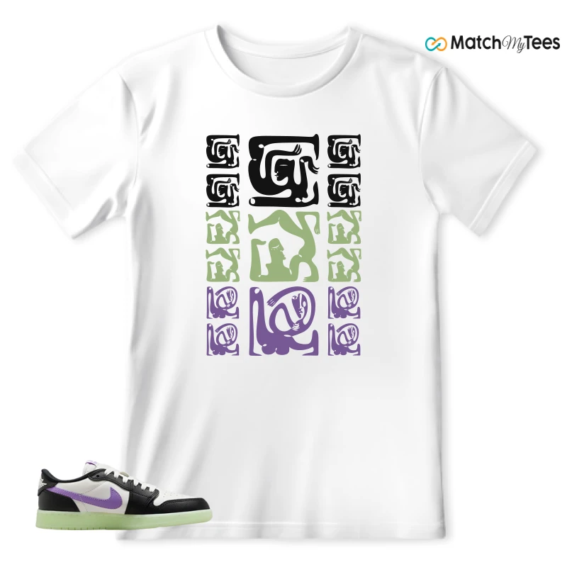 NIKE AIR JORDAN 1 RETRO LOW OG GS BLACK RASPBERRY SNEAKER Matching Tees t-shirt