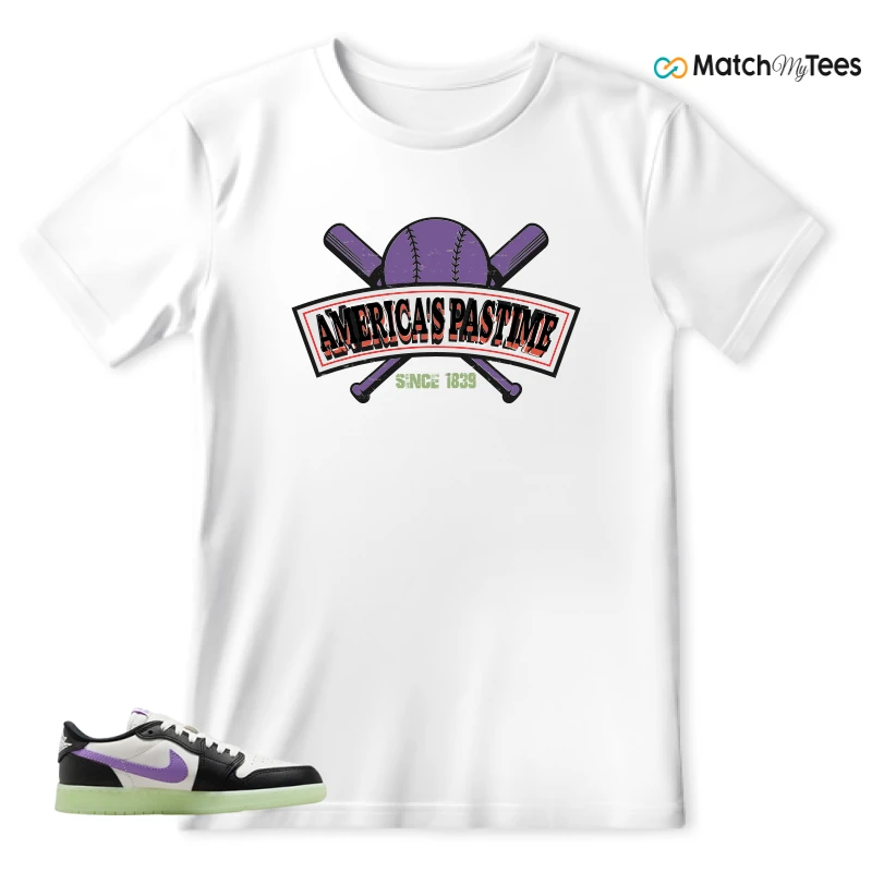 NIKE AIR JORDAN 1 RETRO LOW OG GS BLACK RASPBERRY SNEAKER Matching Tees t-shirt